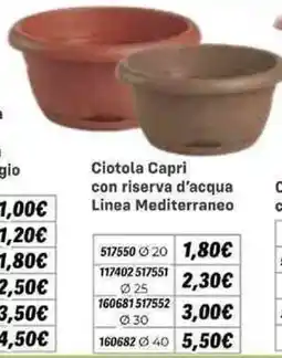 Orizzonte Ciotola Capri con riserva d'acqua Linea Mediterraneo offerta