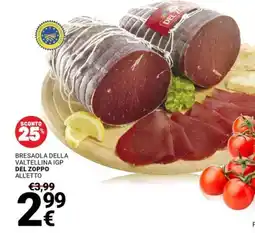 Supermercati Gulliver Bresaola della valtellina igp Del Zoppo offerta