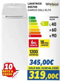 Orizzonte LAVATRICE Whirlpool offerta
