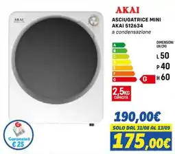 Orizzonte AKAI ASCIUGATRICE MINI offerta