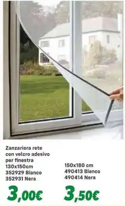 Orizzonte Zanzariera rete con velcro adesivo per finestra offerta