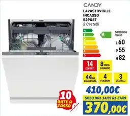 Orizzonte CANDY LAVASTOVIGLIE INCASSO offerta