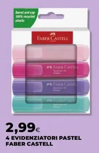 4 EVIDENZIATORI PASTEL FABER CASTELL