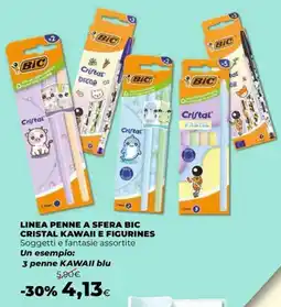 Extracoop Penne a sfera BIC Cristal Kawaii e figurines offerta