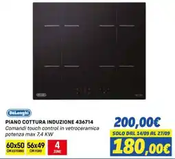 Orizzonte DeLonghi PIANO COTTURA INDUZIONE 436714 offerta