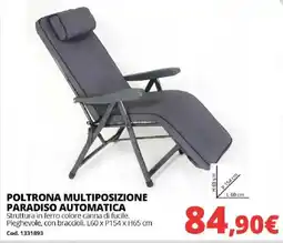 Brico Io POLTRONA MULTIPOSIZIONE PARADISO AUTOMATICA offerta