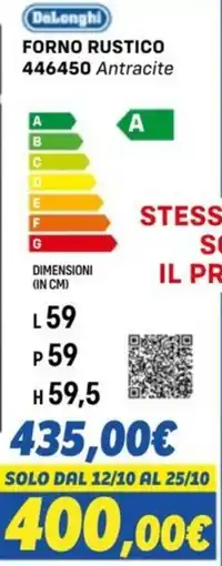 Orizzonte DeLonghi FORNO RUSTICO 446450 Antracite offerta