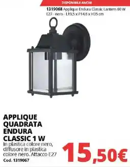 Brico Io Applique Quadrata Endura Classic 1 W offerta