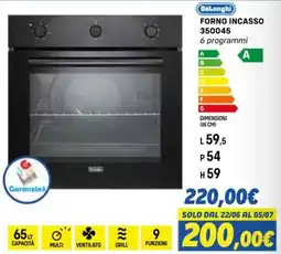 Orizzonte Forno incasso DeLonghi offerta