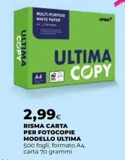 Extracoop RISMA CARTA PER FOTOCOPIE MODELLO ULTIMA offerta
