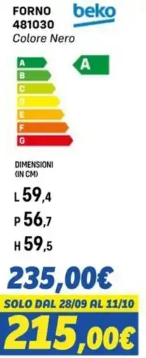 Orizzonte FORNO 481030 Colore Nero offerta