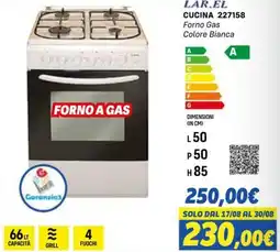 Orizzonte Lar.el cucina 227158 forno gas offerta