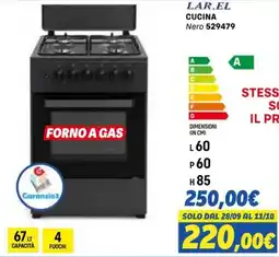Orizzonte Lar.el cucina nero 529479 offerta