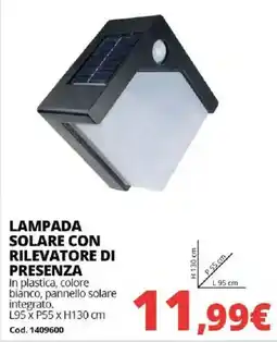 Brico Io LAMPADA SOLARE CON RILEVATORE DI PRESENZA offerta