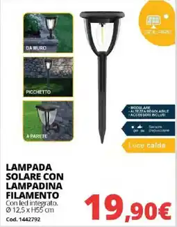Brico Io LAMPADA SOLARE CON LAMPADINA FILAMENTO offerta
