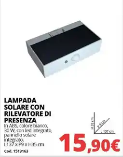 Brico Io LAMPADA SOLARE CON RILEVATORE DI PRESENZA offerta