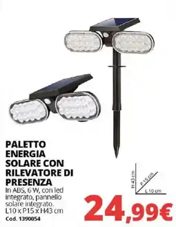 Brico Io PALETT0 ENERGIA SOLARE CON RILEVATORE DI PRESENZA offerta