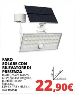 Brico Io FARO SOLARE CON RILEVATORE DI PRESENZA offerta