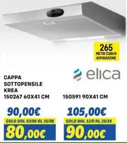 Orizzonte Cappa sottopensile Krea elica offerta