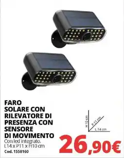 Brico Io FARO SOLARE CON RILEVATORE DI PRESENZA CON SENSORE DI MOVIMENTO offerta