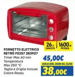 Orizzonte FORNETTO ELETTRICO RETRÒ offerta