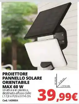 Brico Io PROIETTORE PANNELLO SOLARE ORIENTABILE offerta