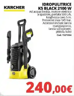 Brico Io KÄRCHER IDROPULITRICE K5 BLACK 2100 W offerta