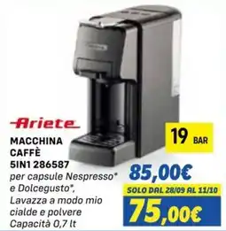 Orizzonte Ariete MACCHINA CAFFÈ 5IN1 286587 offerta