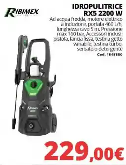Brico Io IDROPULITRICE RX5 2200 W RIBIMEX offerta