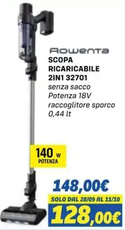 Orizzonte Rowenta SCOPA RICARICABILE 2IN1 32701 offerta