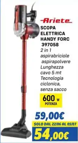 Orizzonte Ariete SCOPA ELETTRICA HANDY FORC 397058 offerta