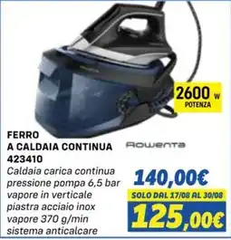 Orizzonte FERRO A CALDAIA CONTINUA Rowenta offerta
