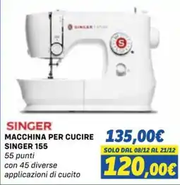 Orizzonte SINGER MACCHINA PER CUCIRE SINGER 155 offerta