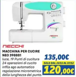 Orizzonte NECCHI MACCHINA PER CUCIRE offerta