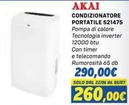 Orizzonte AKAI CONDIZIONATORE PORTATILE 521475 offerta