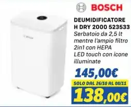Orizzonte BOSCH DEUMIDIFICATORE H DRY 2000 523533 offerta