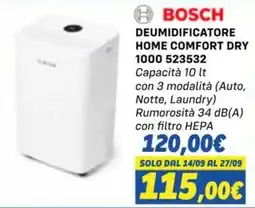 Orizzonte BOSCH DEUMIDIFICATORE HOME COMFORT DRY offerta