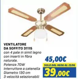 Orizzonte VENTILATORE DA SOFFITO 31115 offerta