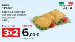 Carrefour Iper Linea 'I Panati' cotoletta, cotoletta agli spinaci, cordon, bocconcini offerta