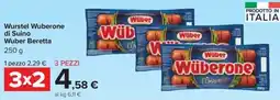 Carrefour Iper Wurstel Wuberone di Suino Wuber Beretta offerta