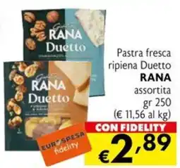 Eurospesa Pastra fresca ripiena Duetto RANA assortita offerta