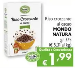Eurospesa Riso Croccante al Cacao MONDO NATURA offerta