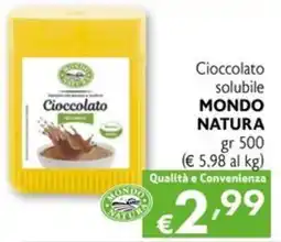 Eurospesa Cioccolato solubile MONDO NATURA offerta