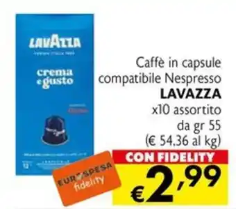 Eurospesa Caffè in capsule compatibile Nespresso LAVAZZA offerta