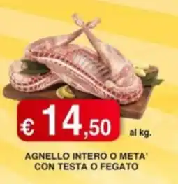 Orsini Market Agnello intero o meta' con testa o fegato offerta