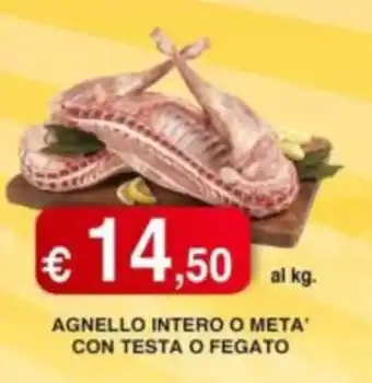 Orsini Market Agnello intero o meta' con testa o fegato offerta
