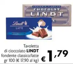 Eurospesa Tavoletta di cioccolato LINDT fondente classico/latte offerta