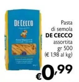Eurospesa Pasta di semola DE CECCO assortita offerta