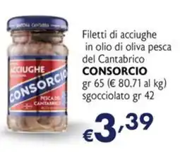 Eurospesa Filetti di acciughe in olio di oliva pesca del Cantabrico CONSORCIO offerta