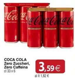 Docks Cash&Carry Coca cola zero zuccheri, zero caffeina offerta